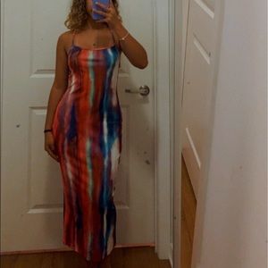 Crossed Back TieDye Dress